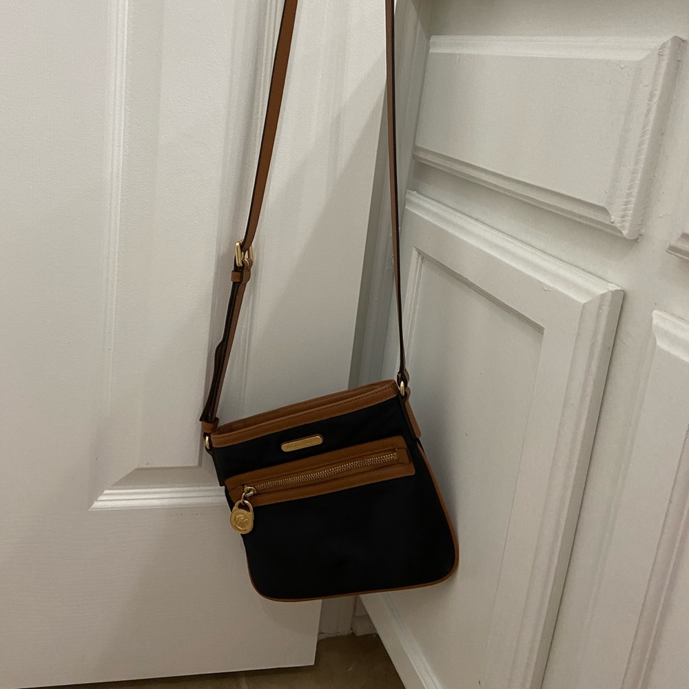 Like new, Michael Kors, Canvas crossbody, 9” x  7”